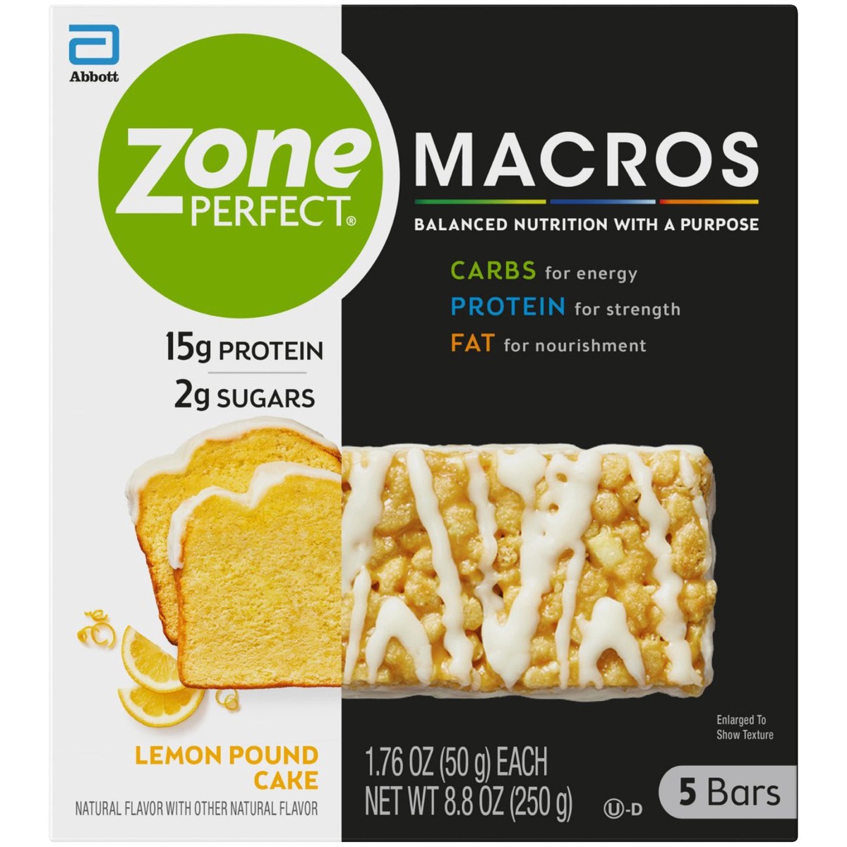 slide 6 of 9, Zone Perfect ZonePerfect Macros Protein Bar Lemon Pound Cake Bars 1.76 oz Bars, 8.8 oz