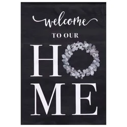 Evergreen Eucalyptus Welcome Home Burlap Garden Flag