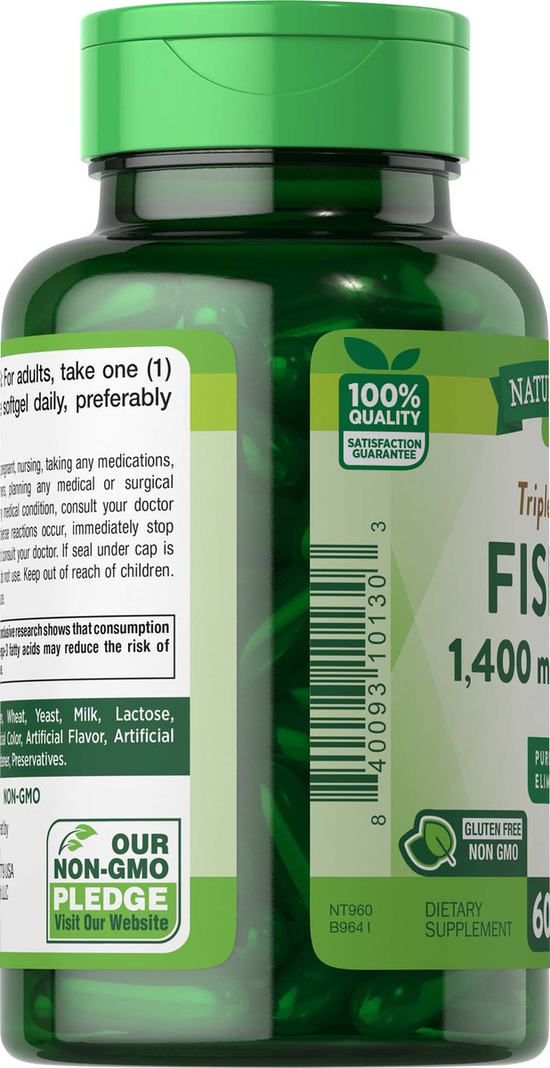 slide 3 of 6, Nature's Truth Triple Strength Fish Oil 1,360 mg, 60 ct