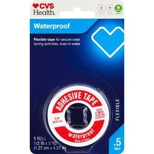 slide 1 of 1, CVS Health Easy Tear Waterproof Adhesive Tape 1Ct, .5 In X 5 Yd, 1 ct