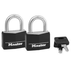 Master Lock 2pk 40mm Key Lock Black