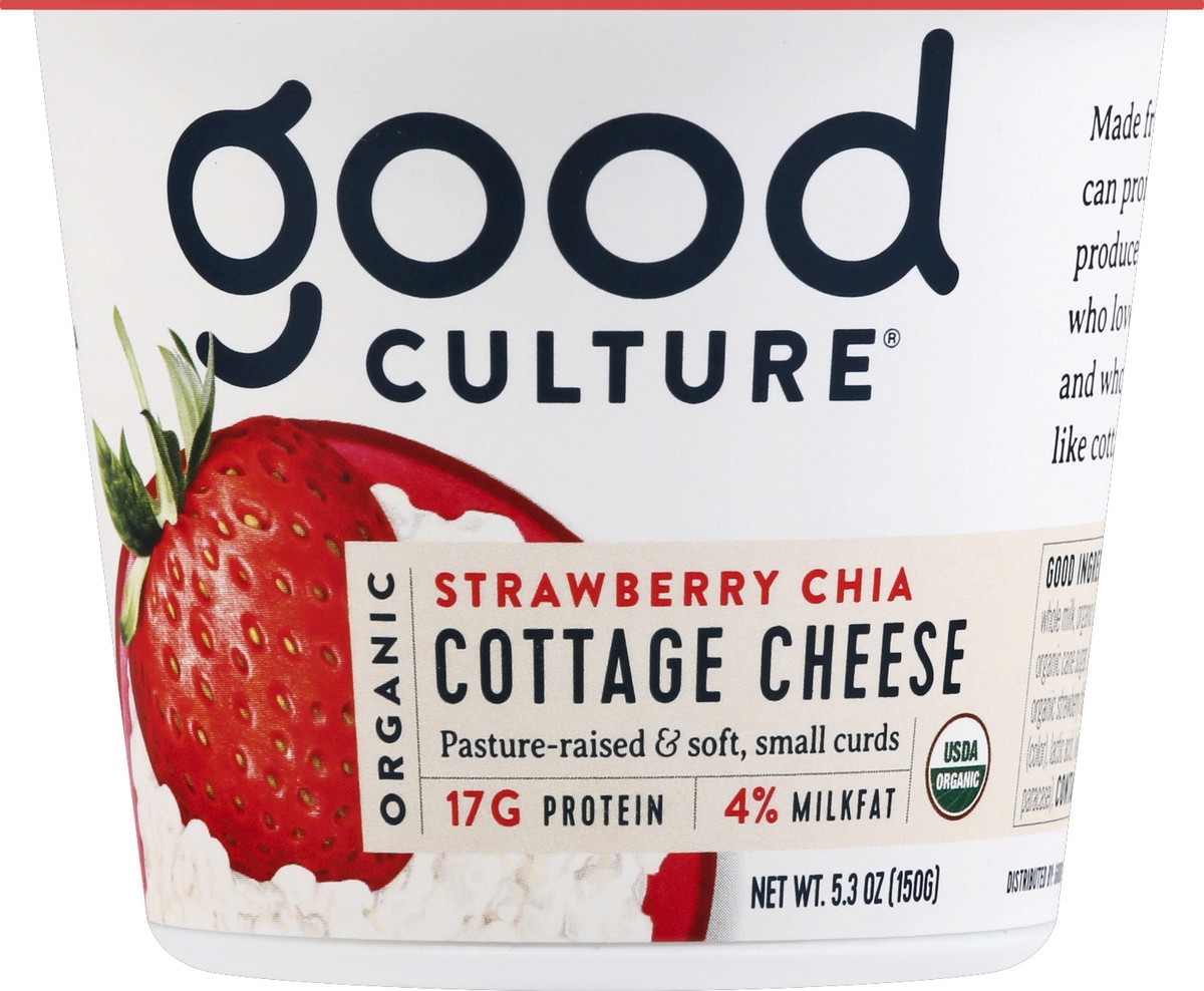 slide 4 of 6, good culture Strawberry Chia Cottage Cheese 5 oz, 5 oz