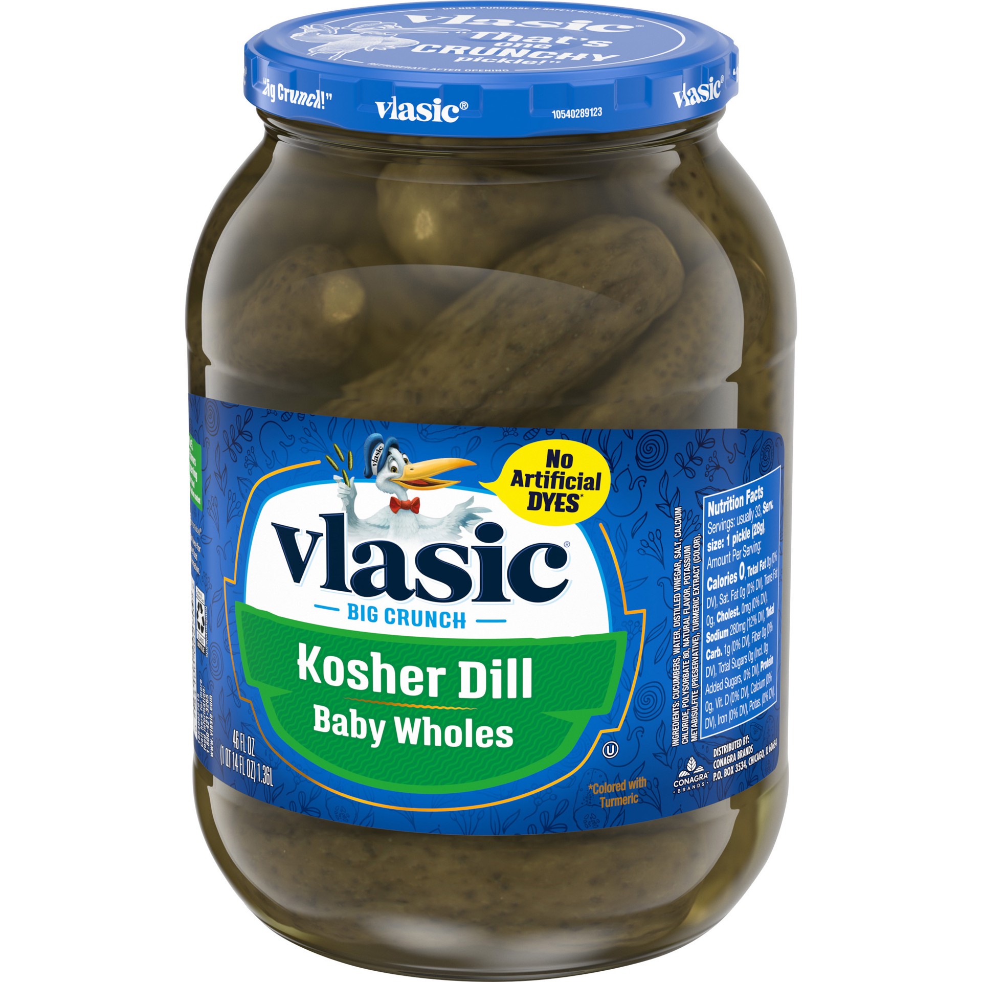 slide 5 of 5, Vlasic Kosher Dill Baby Wholes Pickles, 46 fl oz