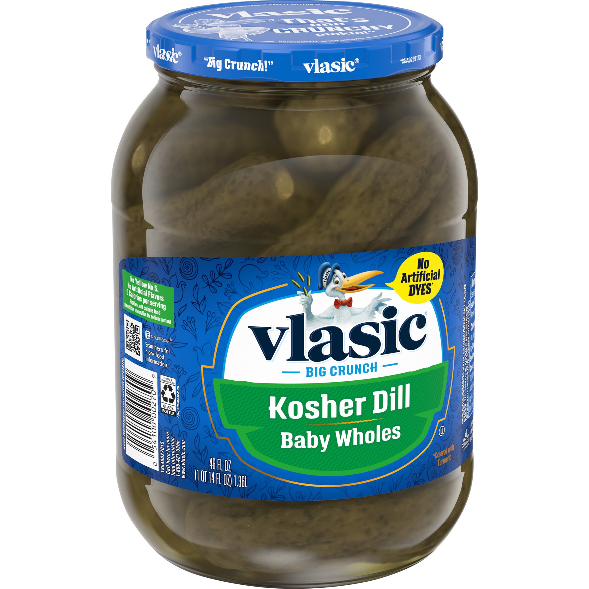 slide 2 of 5, Vlasic Kosher Dill Baby Whole Pickles, Keto Friendly, 46 fl. oz., 46 fl oz