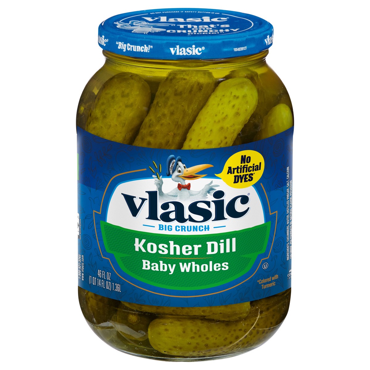 slide 1 of 5, Vlasic Kosher Dill Baby Whole Pickles, Keto Friendly, 46 fl. oz., 46 fl oz