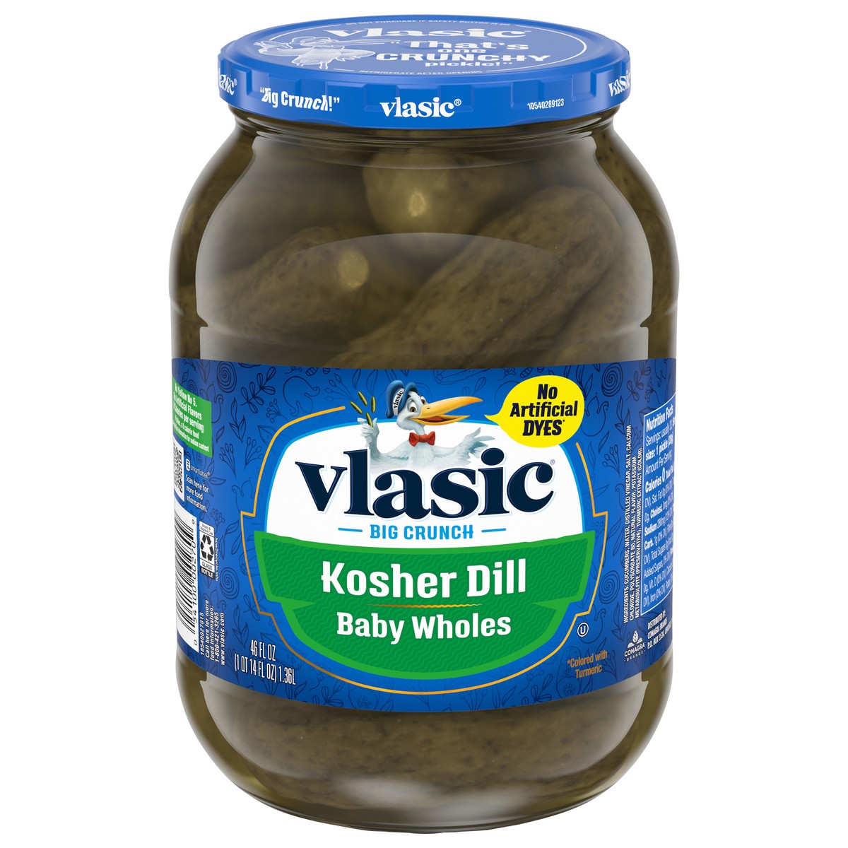 slide 1 of 5, Vlasic Kosher Dill Baby Wholes Pickles, 46 fl oz