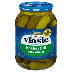 Vlasic Kosher Dill Baby Whole Pickles, Keto Friendly, 46 fl. oz.