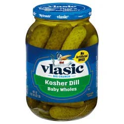 Vlasic Kosher Dill Baby Whole Pickles, Keto Friendly, 46 fl. oz.