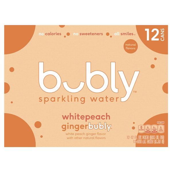 slide 1 of 1, bubly Bubly Wht Peach Ginger, 144 oz