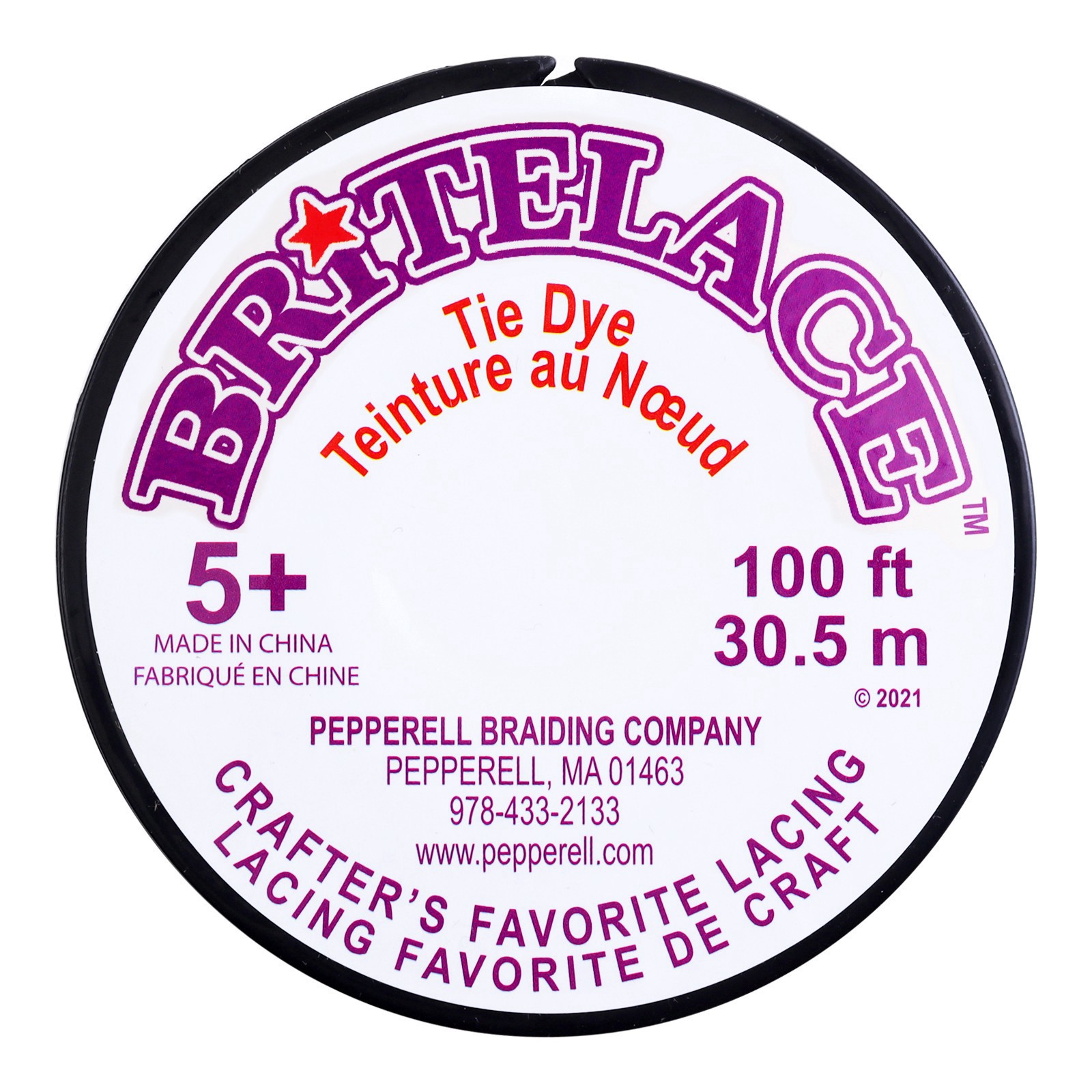 slide 2 of 3, Britelace 2.3mm Blue Tie Dye Lacing, 2.3mm