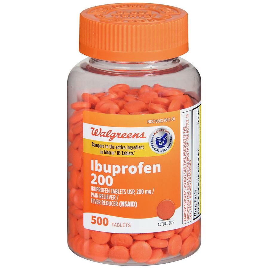 slide 1 of 5, Walgreens Ibuprofen Tablets USP, 200 mg, 500 ct