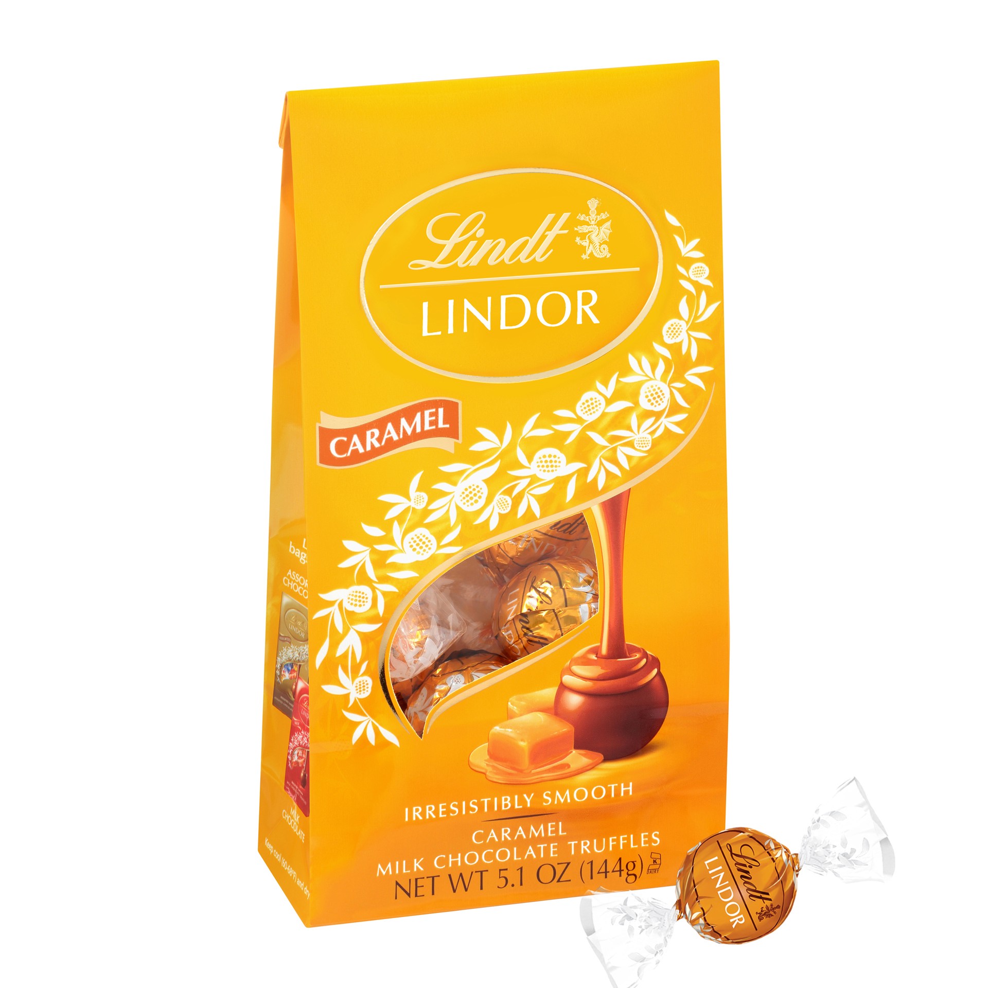 slide 1 of 4, Lindt Lindor Caramel Milk Chocolate Truffles, 5.1 oz