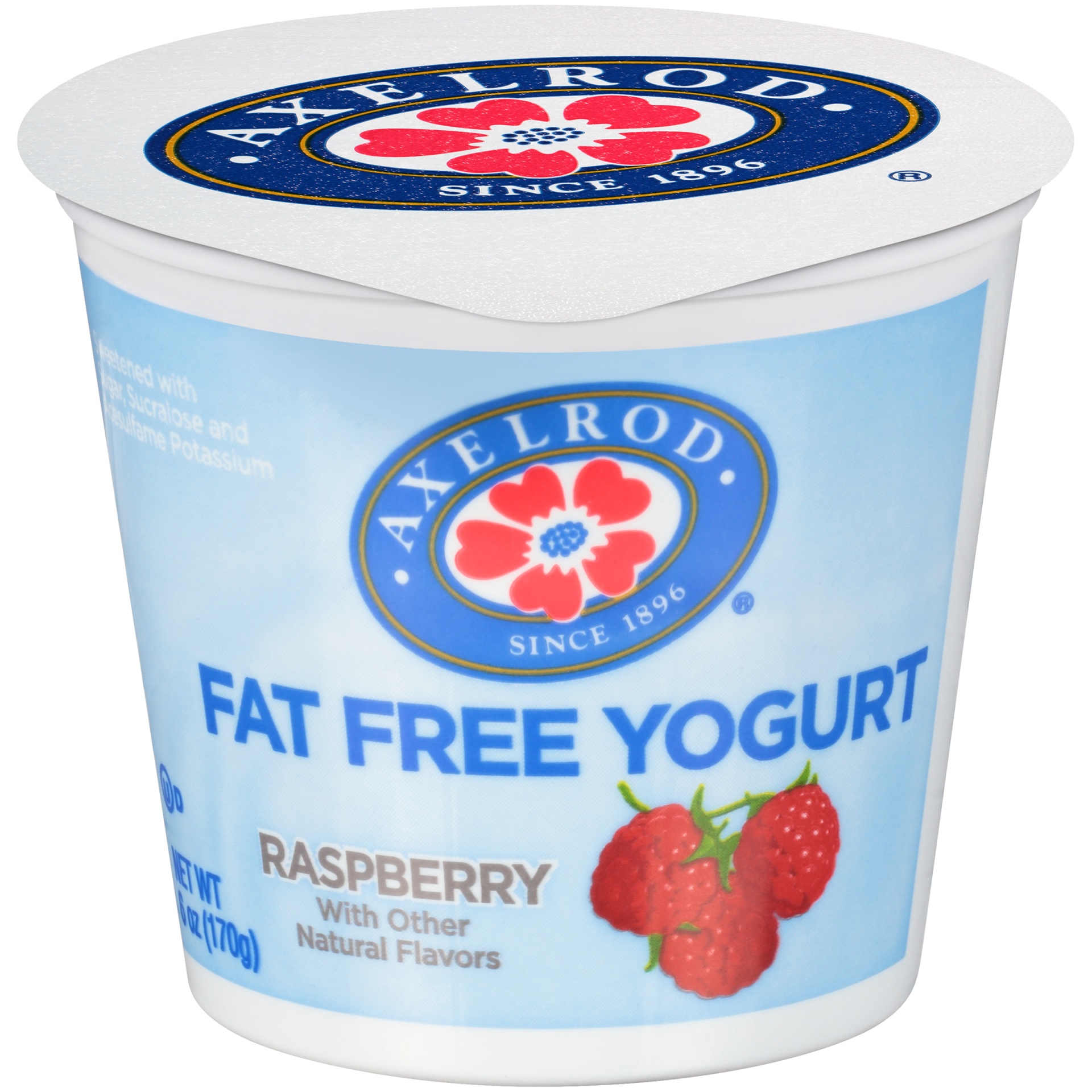 slide 1 of 7, Axelrod Fat Free Raspberry Yogurt, 6 oz