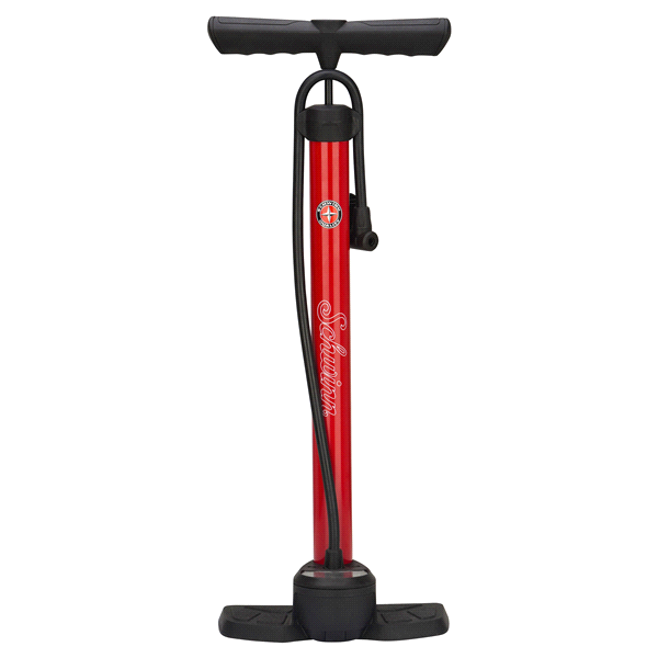 slide 1 of 1, Schwinn Steel Floor Pump with Gauge, 1 ct