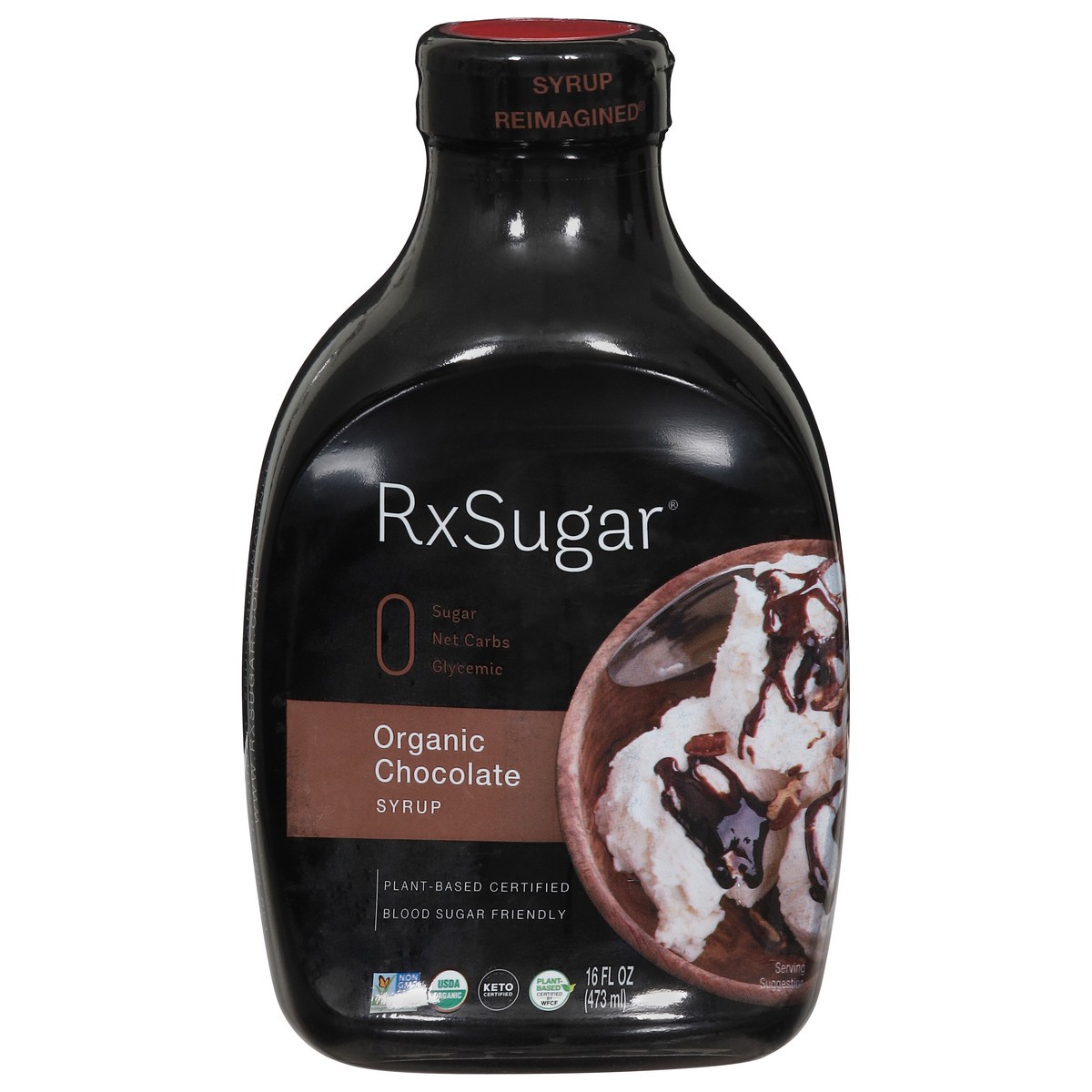 slide 1 of 9, RxSugar Chcolate Syrup Org, 16 oz
