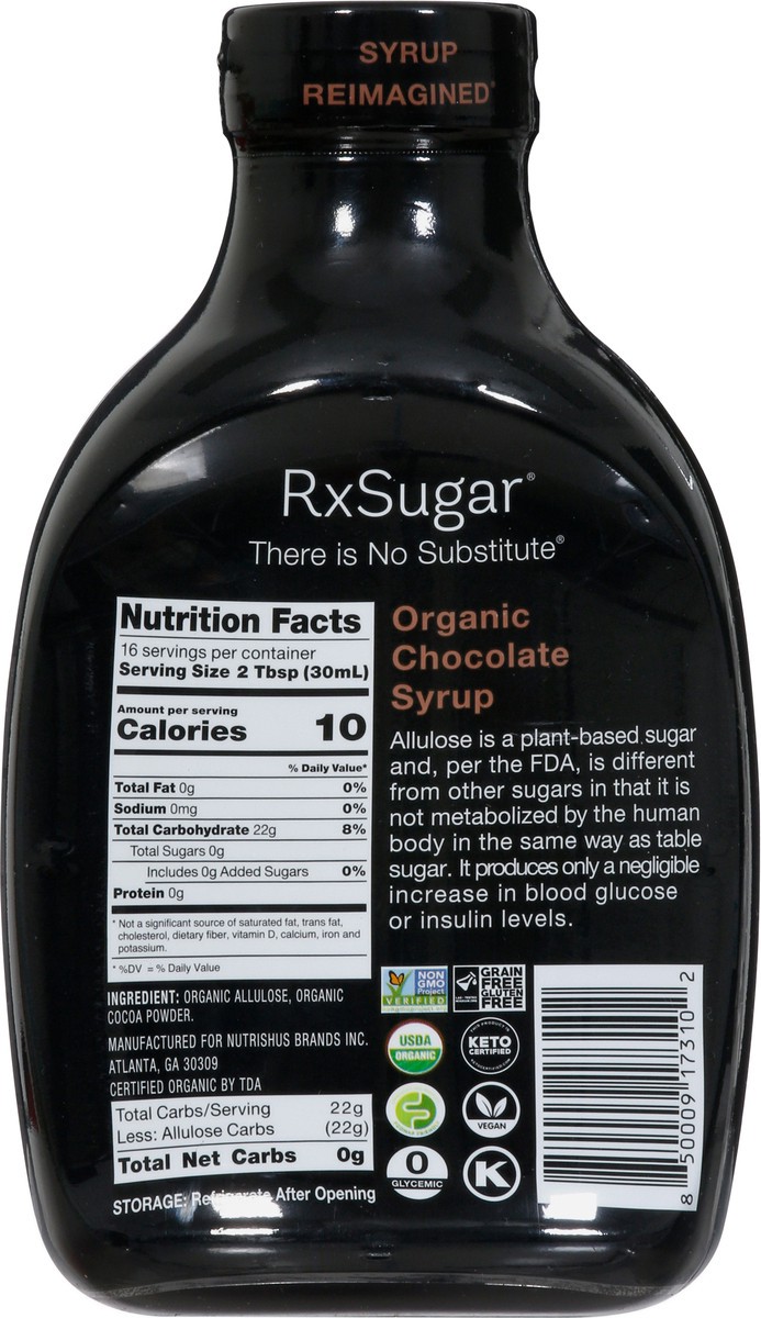 slide 6 of 9, RxSugar Chcolate Syrup Org, 16 oz