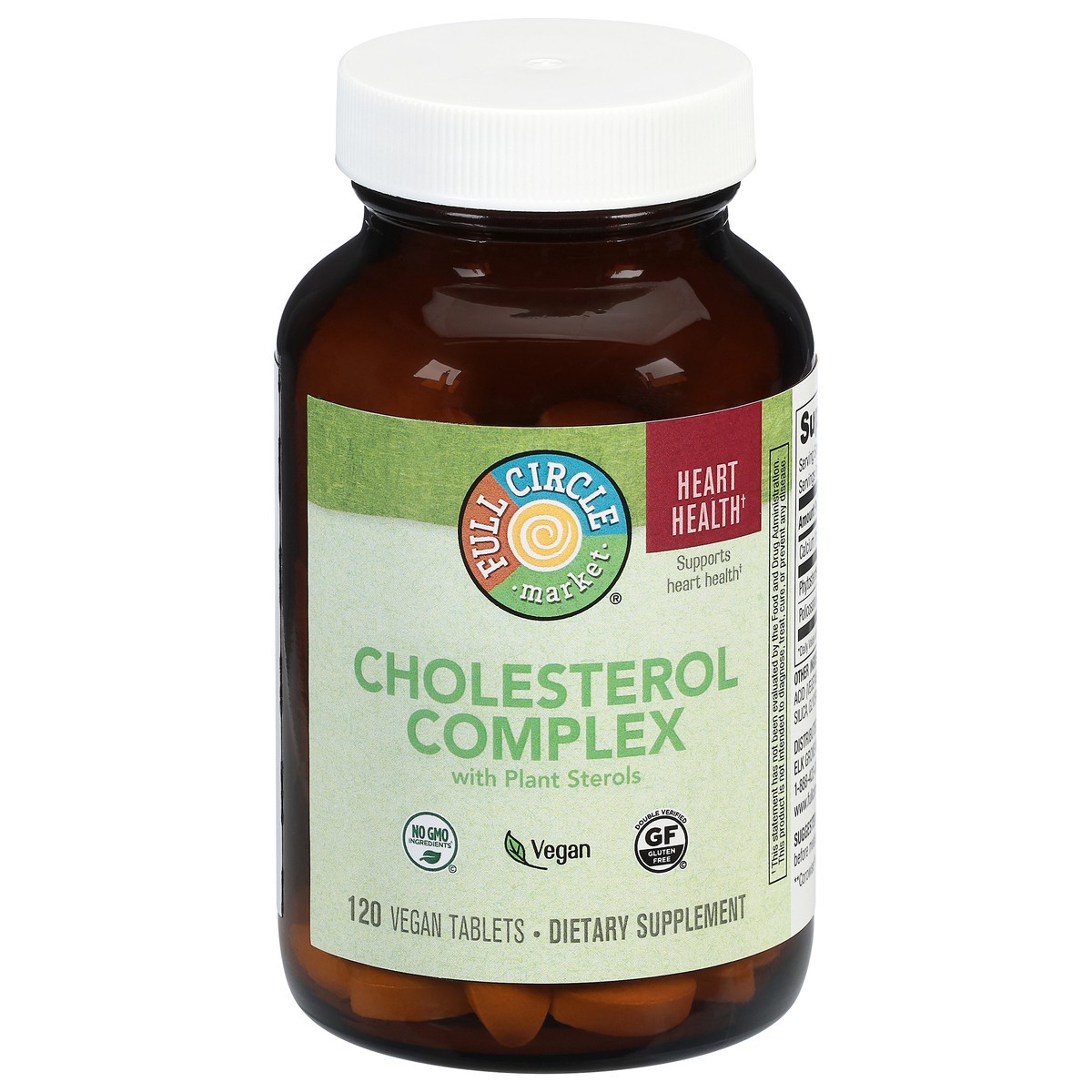 slide 1 of 4, Full Circle Market Cholesterol Complex with Plant Sterols 120 Vegan Tablets, 120 ct