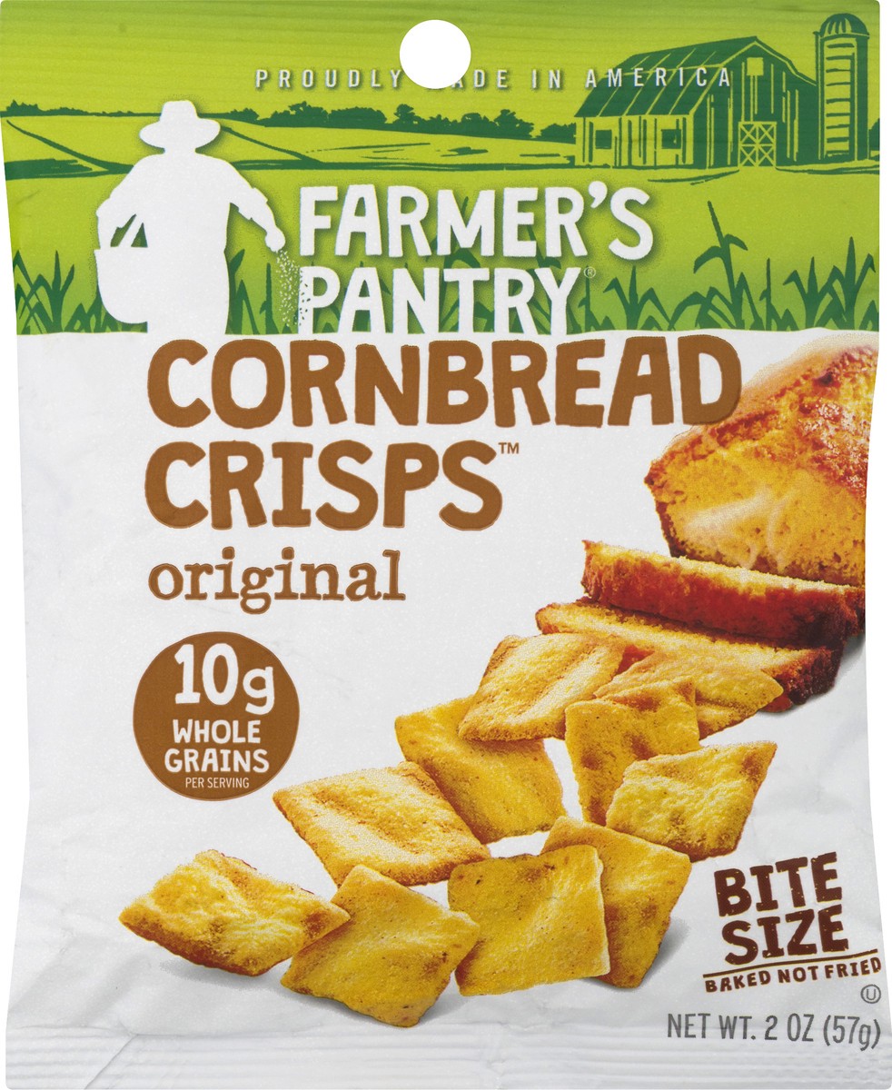 slide 1 of 9, Farmer's Pantry Bite Size Original Cornbread Crisps 2 oz, 2 oz