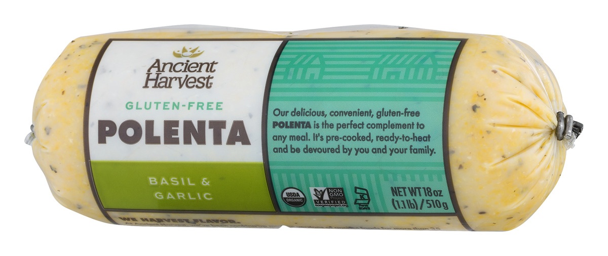 slide 4 of 11, Ancient Harvest Polenta Basil & Garlic, 18 oz