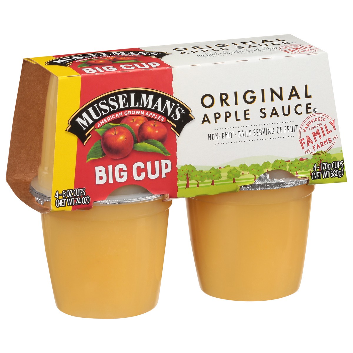 slide 2 of 8, Musselman's Big Cup Apple Sauce, 4 ct; 6 oz