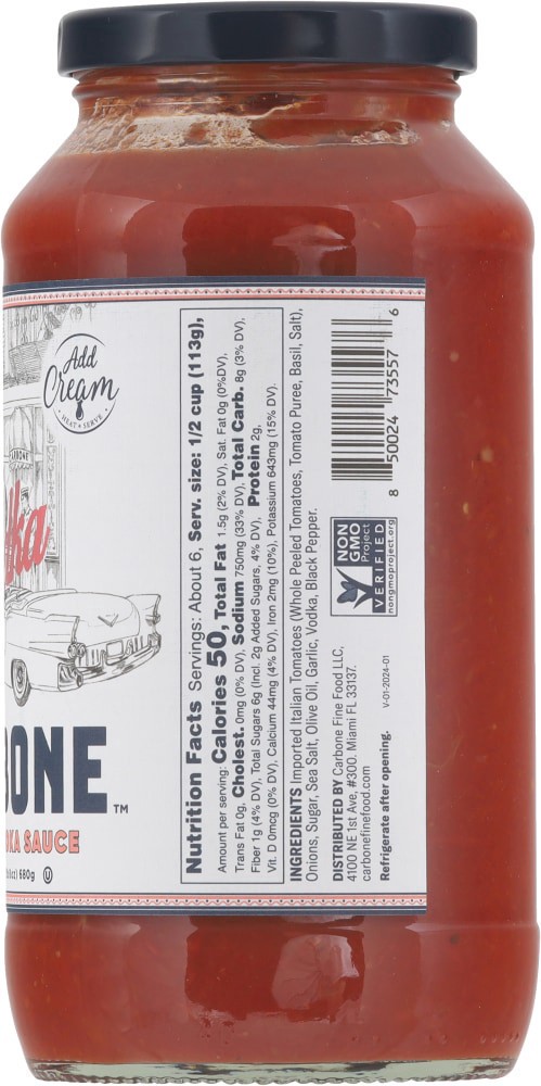 slide 2 of 2, Carbone Classic Vodka Sauce, 24 oz