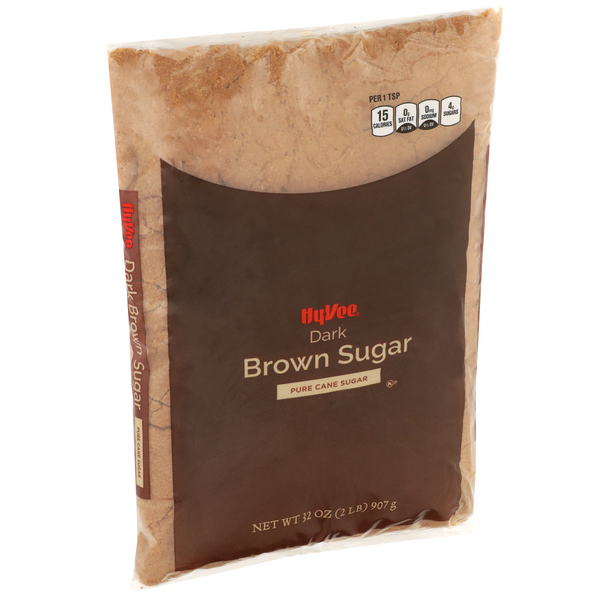 slide 1 of 1, Hy-vee Dark Brown Pure Cane Sugar, 32 oz