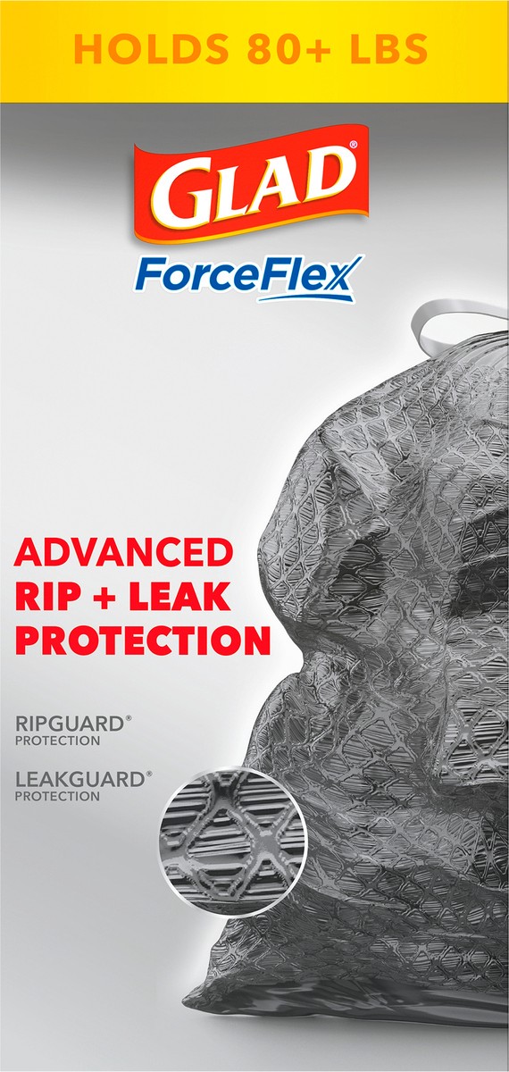 slide 7 of 7, Glad ForceFlex 30 Gallon Multipurpose Large Trash Drawstring Bags 25 ea, 25 ct