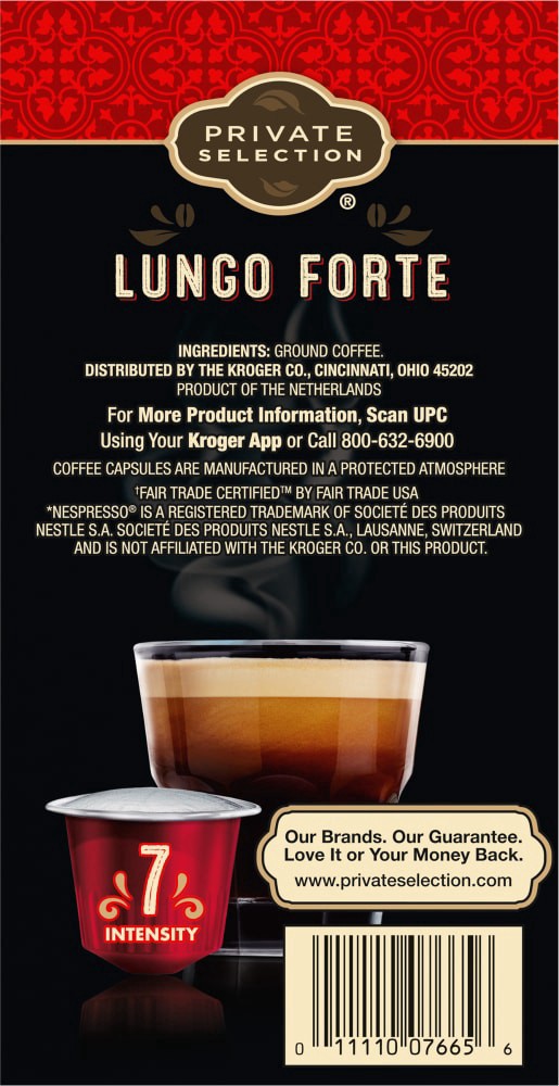 slide 4 of 6, Private Selection Fair Trade Lungo Forte Espresso Capsules, 10 ct