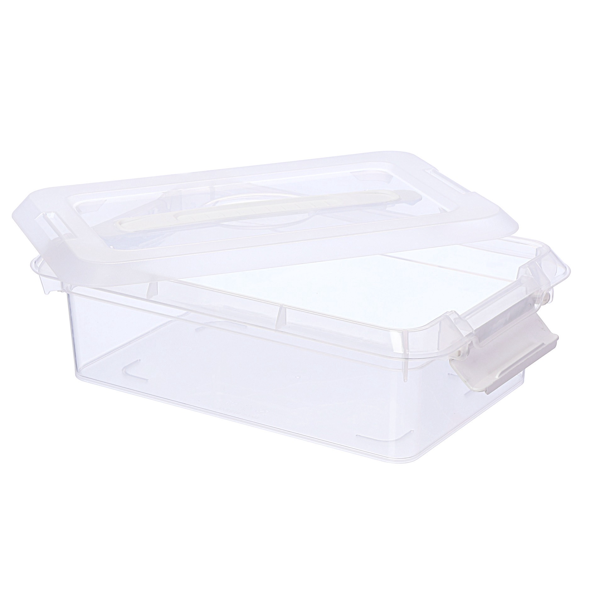 slide 3 of 6, 3.4qt. Storage Bin With Lid By Simply Tidy, 11.6 in x 7.6 in x 3.9 in