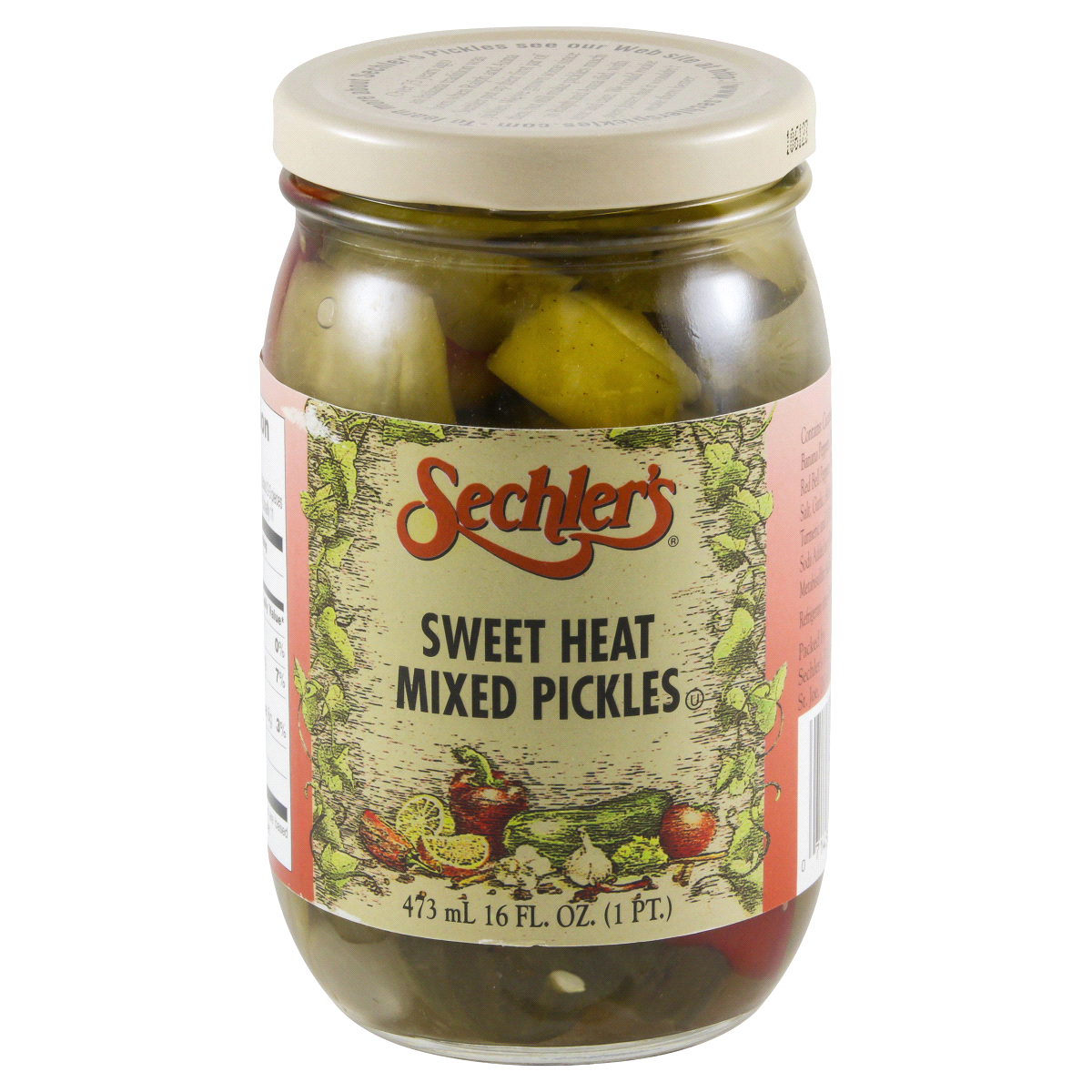 slide 1 of 1, Sechler's Sweet Heat Mixed Pickles, 16 oz