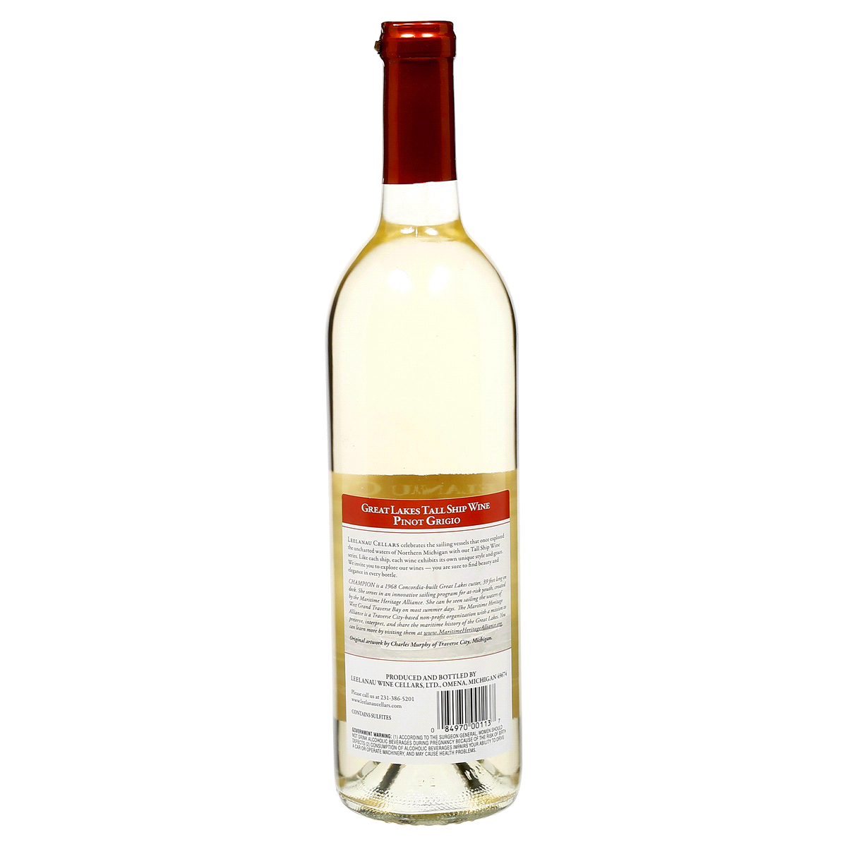 slide 2 of 2, Leelanau Cellars Tall Ship Pinot Grigio Wine, 750 ml