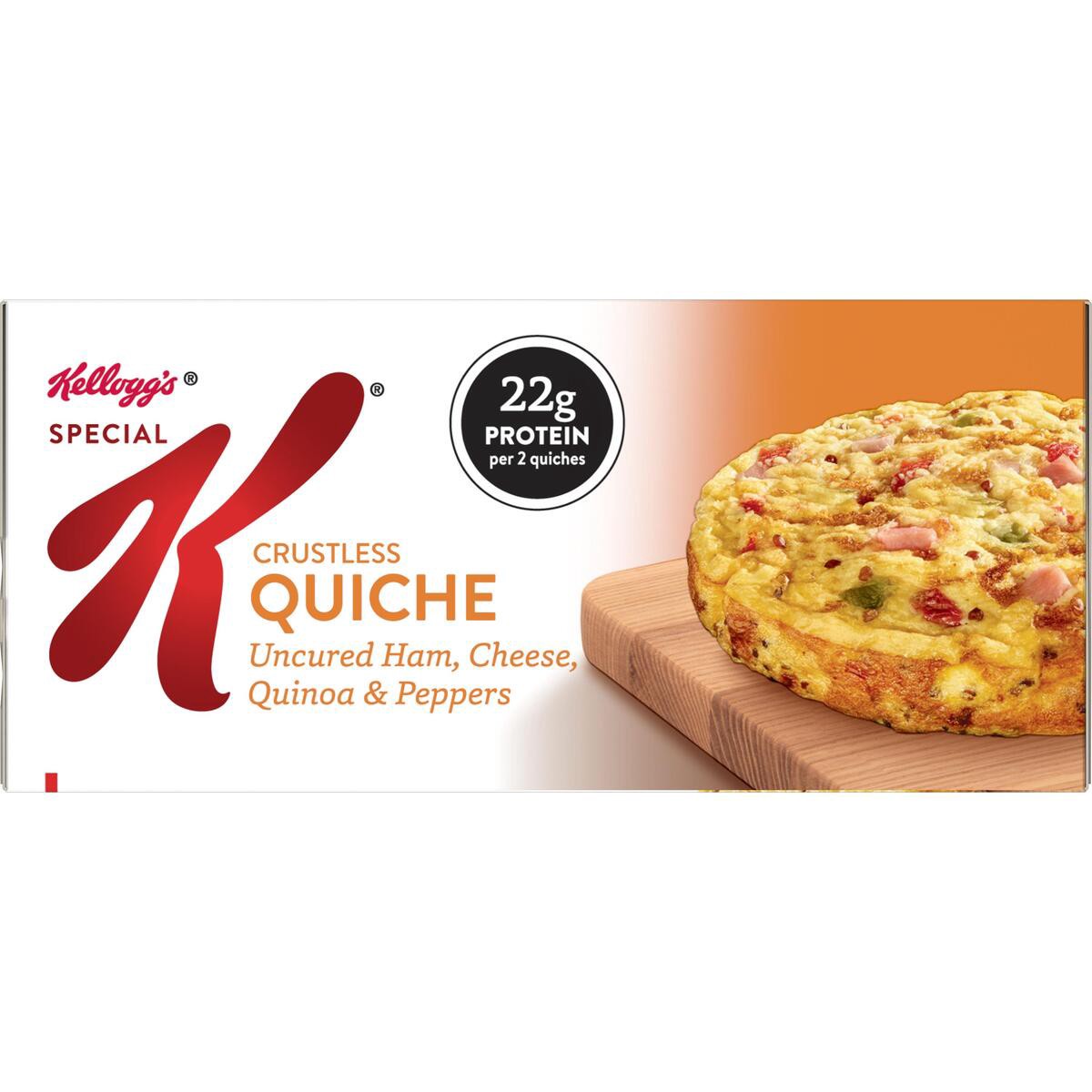 slide 6 of 9, Special K Crustless Uncured Ham, Cheese, Quinoa & Peppers Quiche 2 ea, 7 oz