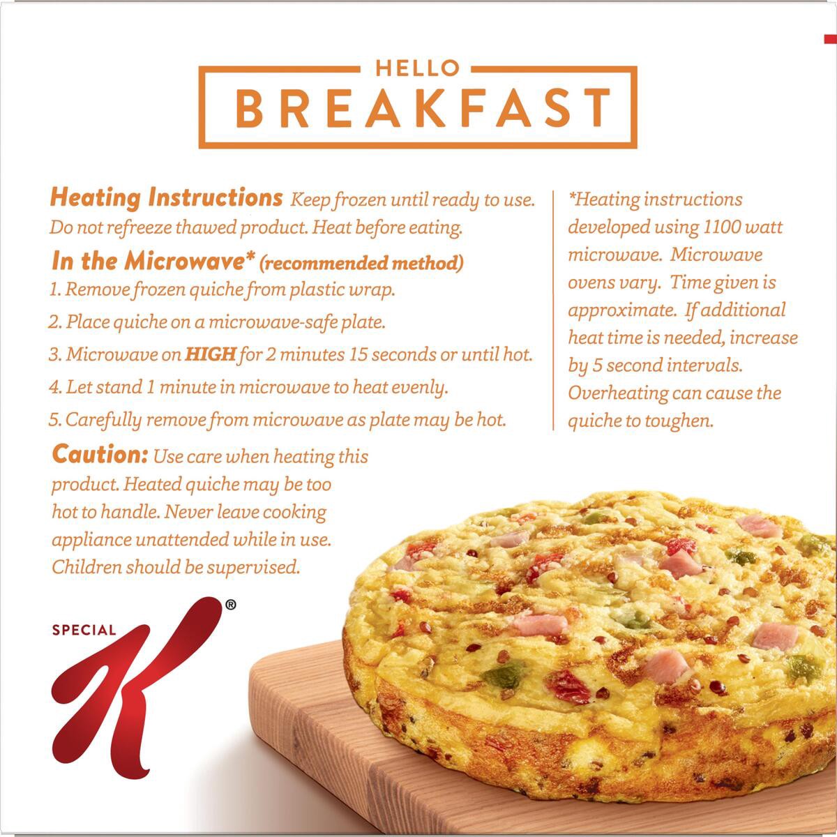 slide 9 of 9, Special K Crustless Uncured Ham, Cheese, Quinoa & Peppers Quiche 2 ea, 7 oz