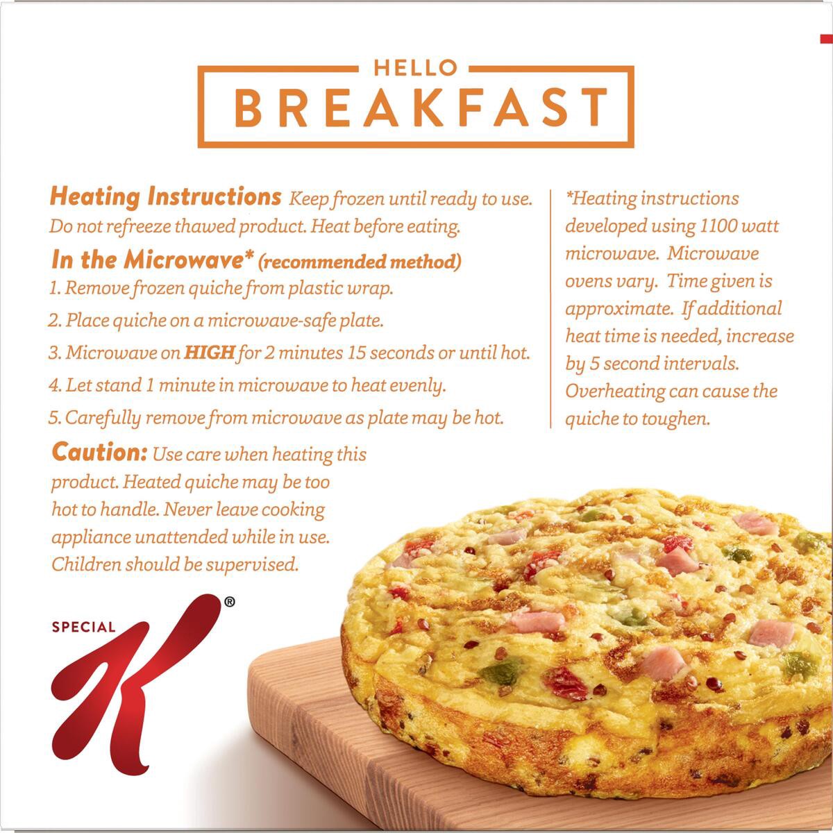 slide 4 of 9, Special K Crustless Uncured Ham, Cheese, Quinoa & Peppers Quiche 2 ea, 7 oz