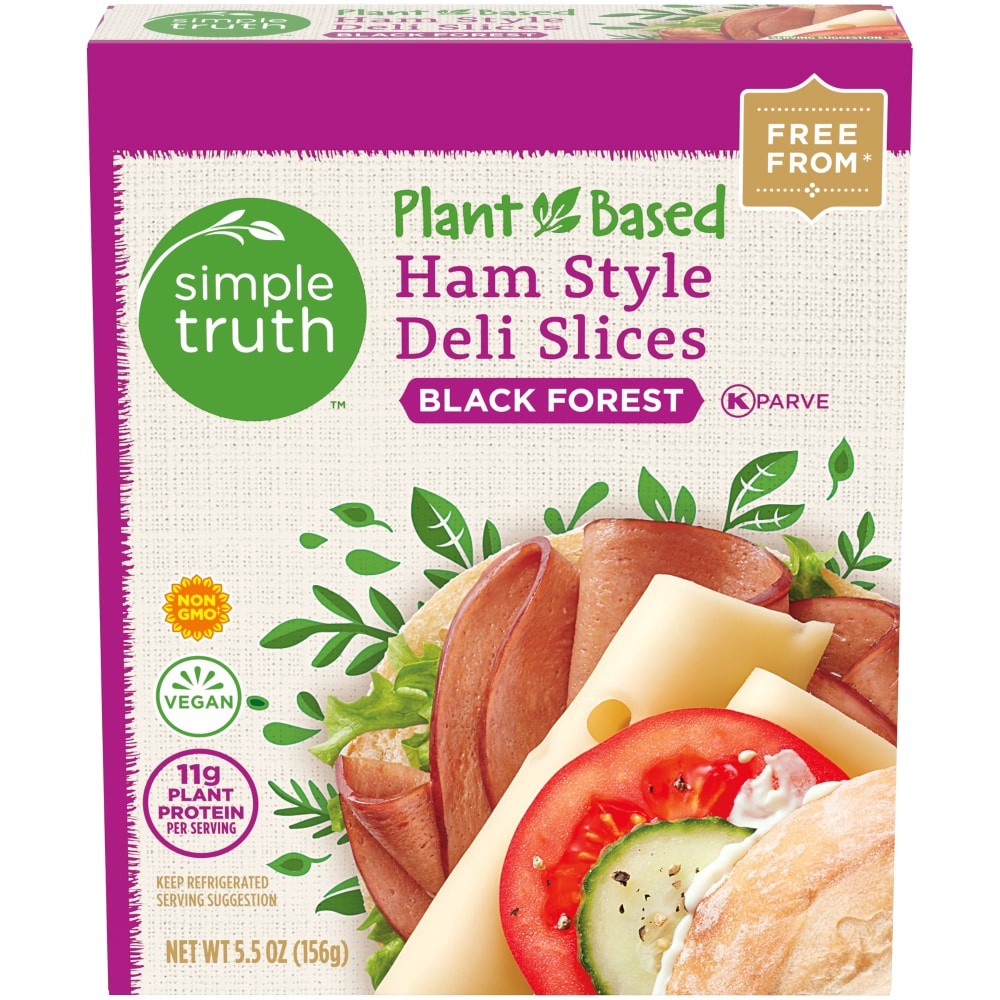 slide 3 of 3, Simple Truth Plant-Based Black Forest Ham Style Deli Slices, 5.5 oz