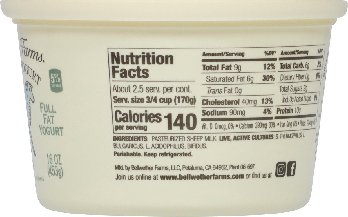 slide 4 of 9, Bellwether Farms Sheep Milk Plain Yogurt, 16 oz