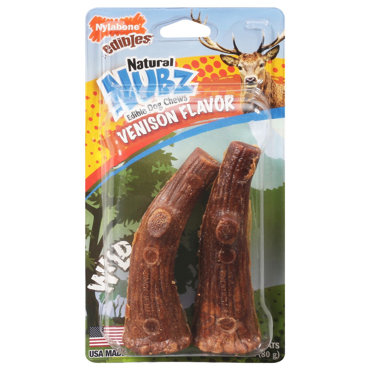 slide 1 of 2, Nylabone Edibles Natural Nubz Wild Venison Flavor Dog Treats 2.8 oz, 2.8 oz