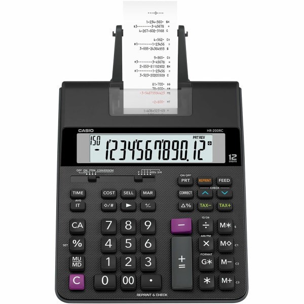 slide 3 of 4, Casio Hr-200Rc Compact Printing Calculator, 1 ct