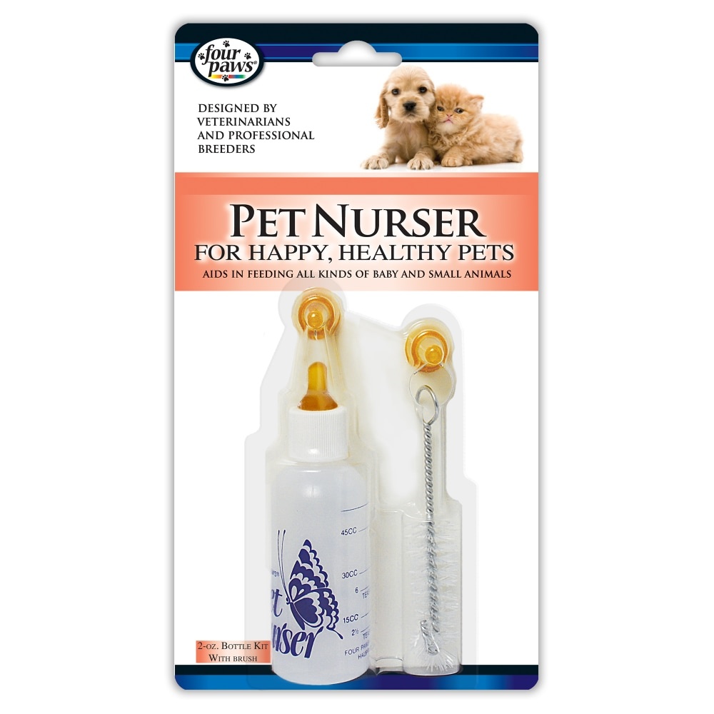 slide 1 of 1, Four Paws Pet Nurser Bottle & Brush Kit, 1 ct
