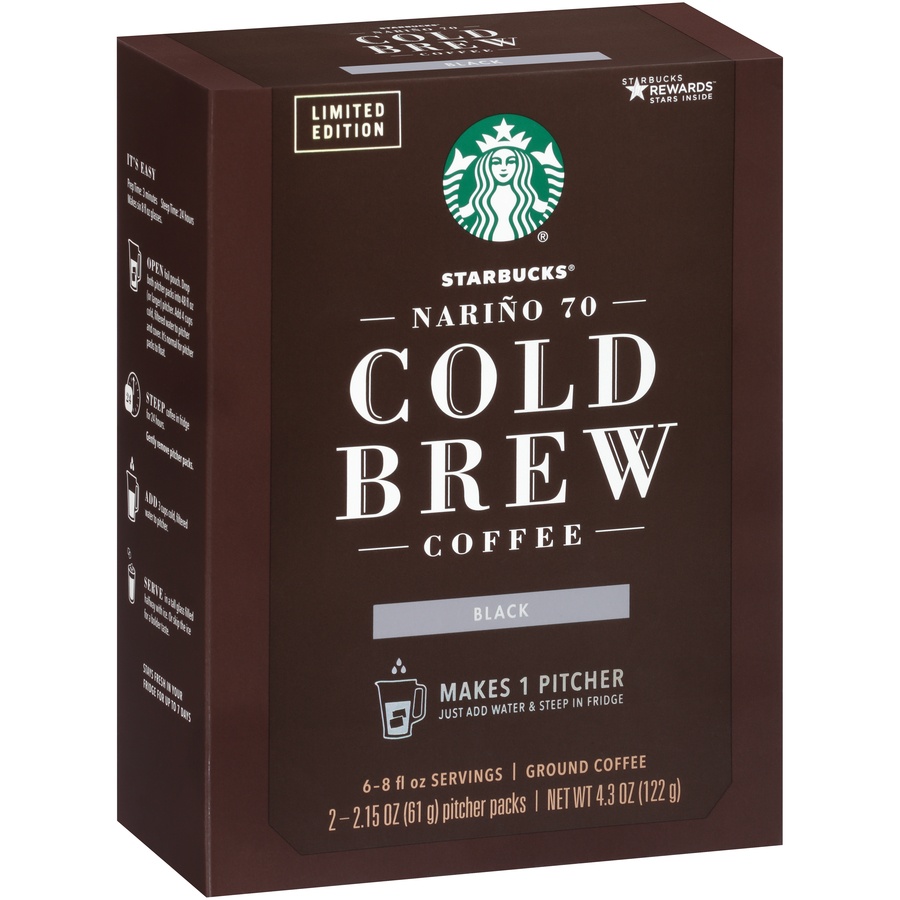 Starbucks Narino 70 Cold Brew Ground Coffee Medium Roast 2 ct; 2.15 oz