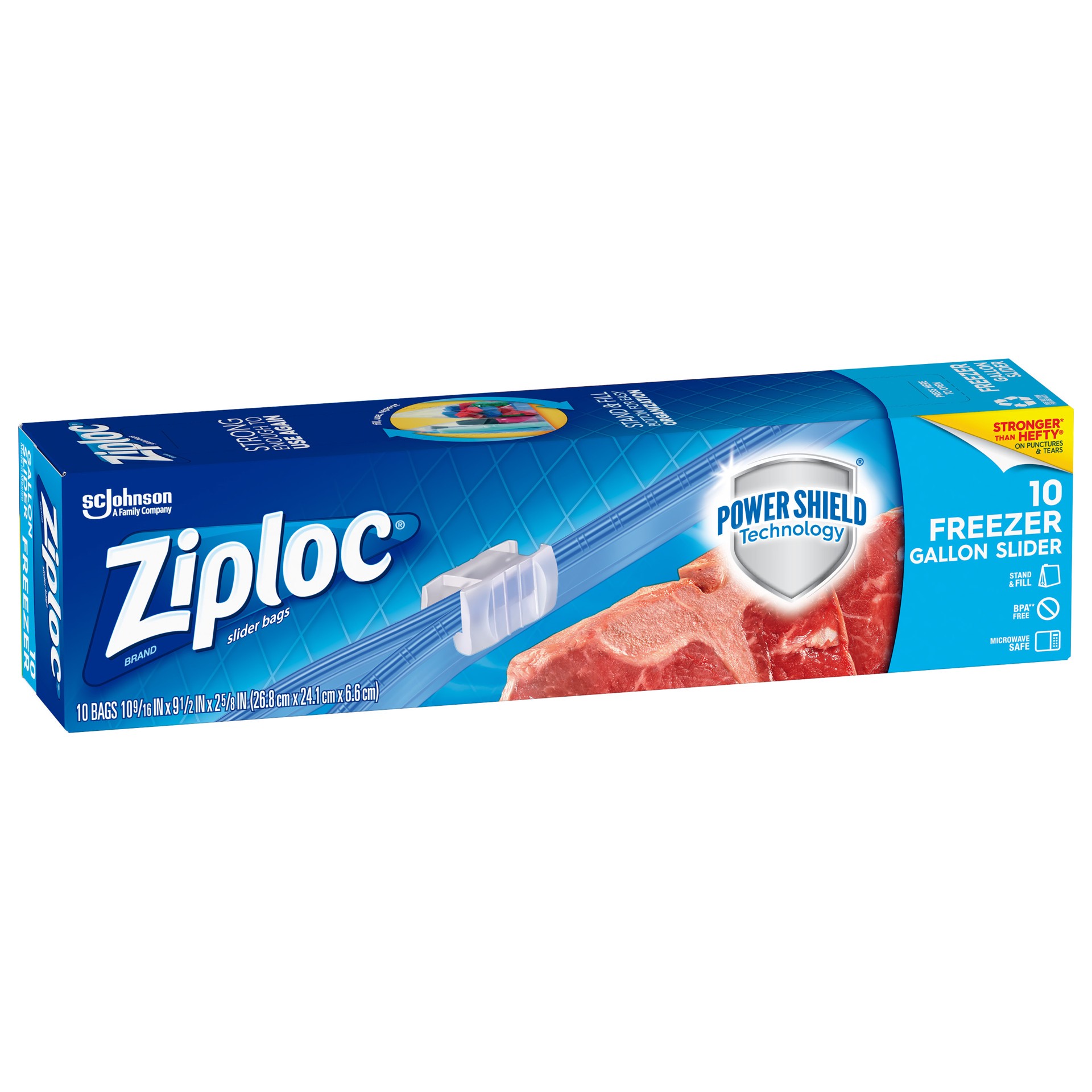 slide 4 of 4, Ziploc Slide-Lock Gal Freezer Bags, 10 ct