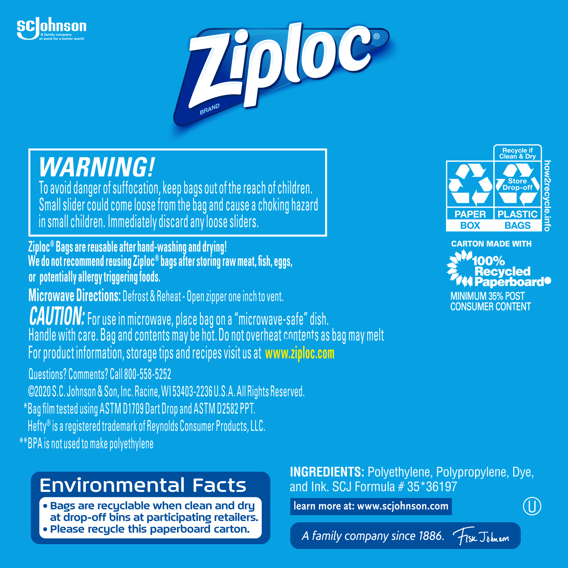 slide 2 of 4, Ziploc Slide-Lock Gal Freezer Bags, 10 ct