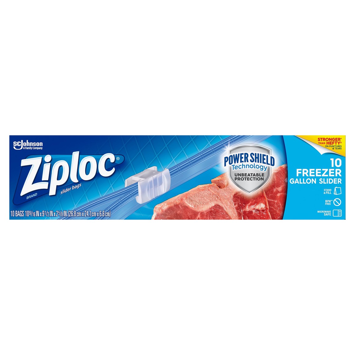 slide 1 of 4, Ziploc Slide-Lock Gal Freezer Bags, 10 ct