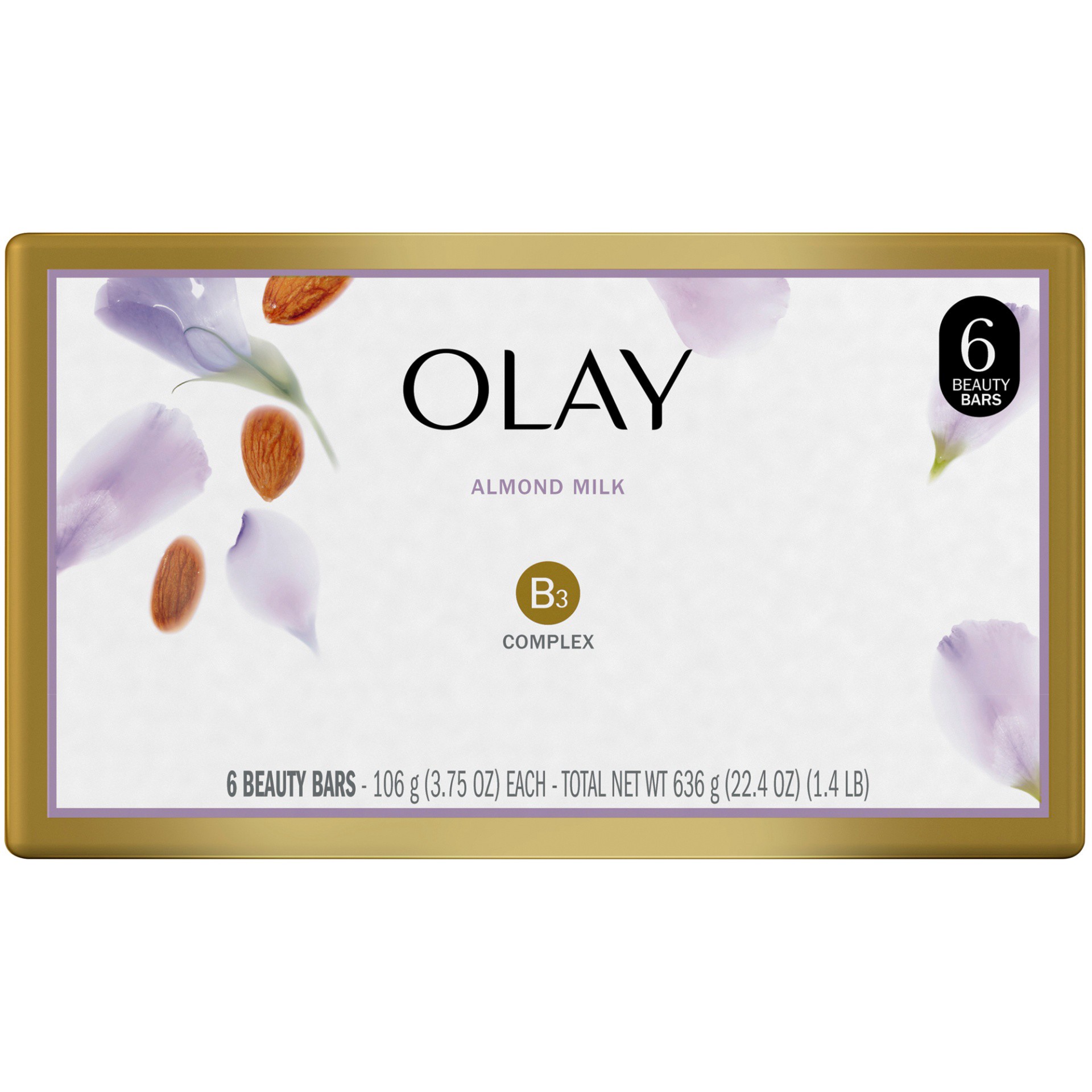 slide 2 of 5, Olay Notes of Almond Milk Cleansing Bars 6-106 g Packs, 6 ct