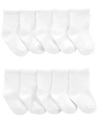 Carter's Baby 10-Pack Crew Socks White 3-12
