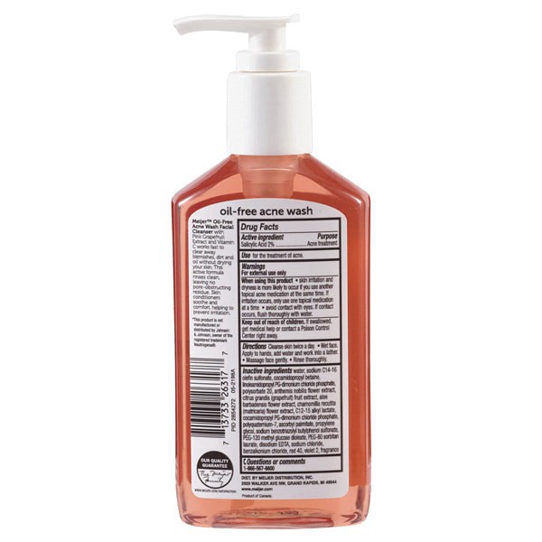 slide 4 of 5, Meijer Oil-Free Acne Wash, Pink Grapefruit, 6 oz