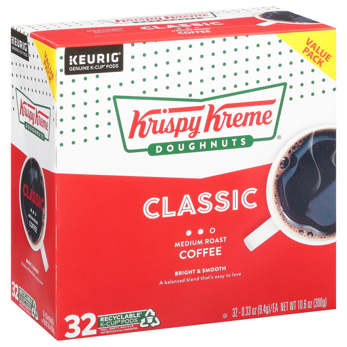 slide 5 of 9, Krispy Kreme Classic Keurig Single-Serve K-Cup Pods, Medium Roast Coffee, 32 Count, 32 ct