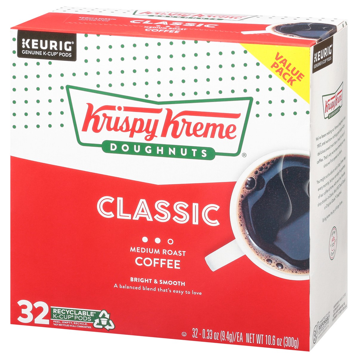 slide 3 of 9, Krispy Kreme Classic Keurig Single-Serve K-Cup Pods, Medium Roast Coffee, 32 Count, 32 ct