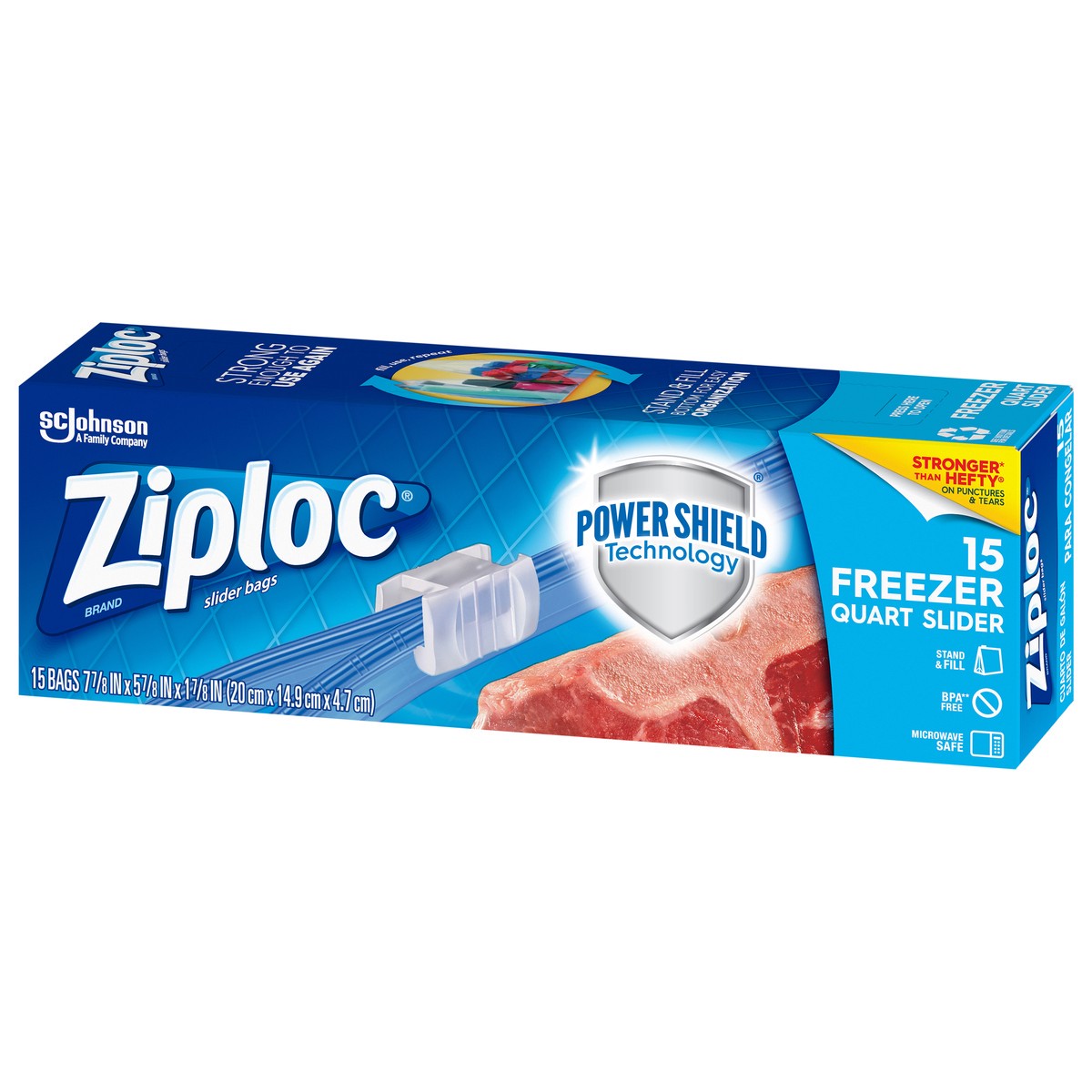 slide 2 of 4, Ziploc Quart Freezer Slider Bags 15 ea, 15 ct