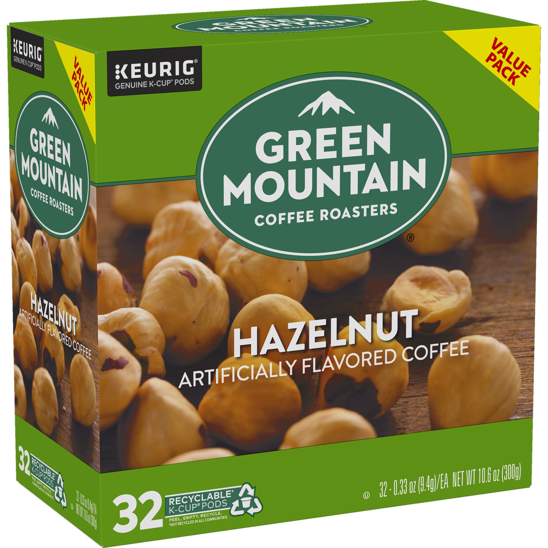 slide 4 of 5, Green Mountain Coffee Hazelnut Keurig Single-Serve K-Cup Pods, Light Roast Coffee, 32 Count, 32 ct